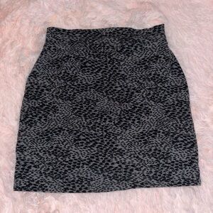 Leopard Print Gray Skirt